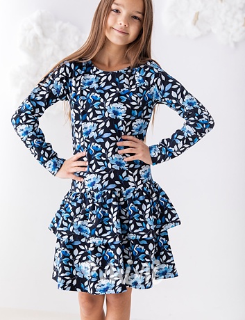 Lily Grey volánkové šaty - noir blue