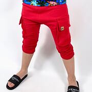 Červené shorts baggy kapsáče