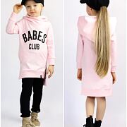 BABES hoodie mikinová tunika sweet pink