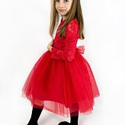 Princess krajkové šaty s maxi tylovou sukní červené