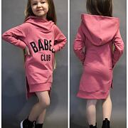 BABES hoodie mikinová tunika old pink