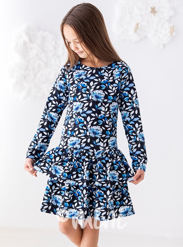 Lily Grey volánkové šaty - noir blue