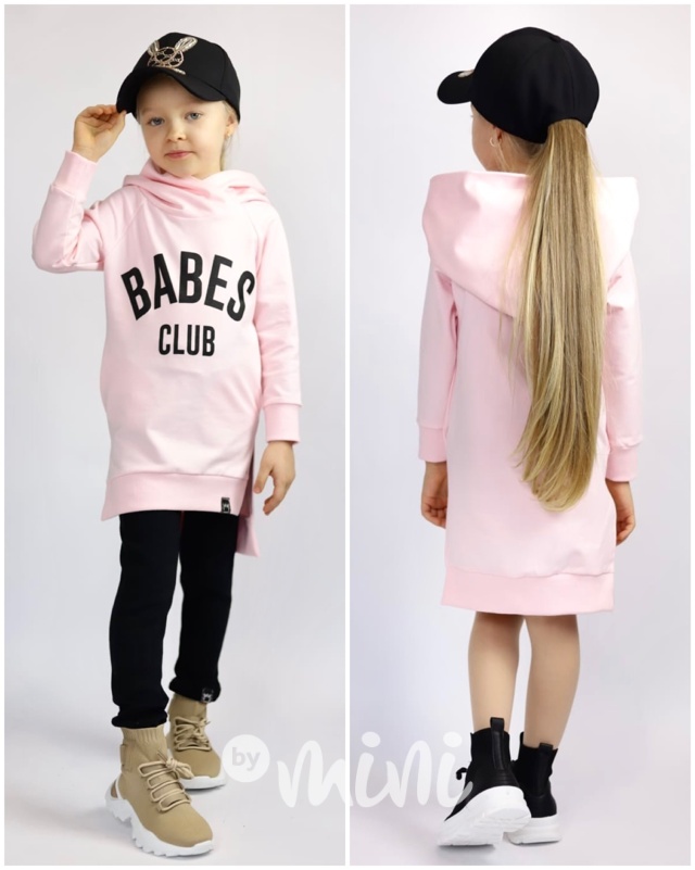 BABES hoodie mikinová tunika sweet pink