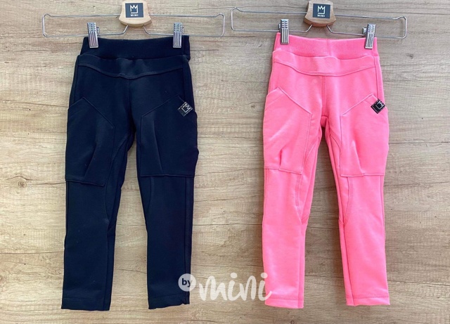 Designové kalhoty s kapsami - neon pink