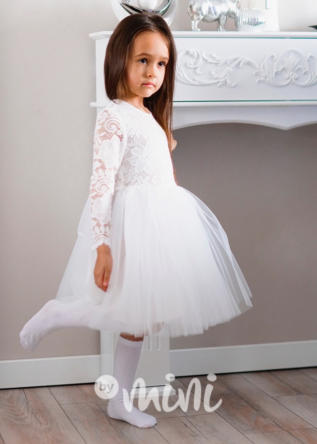 Bílé luxusní šaty pro dívky