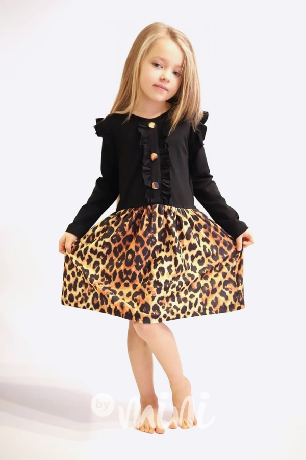 Black leopard šaty