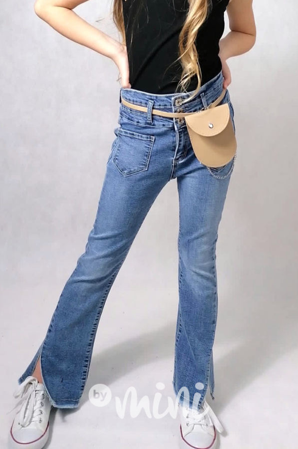 Jeans zvonáče s páskem