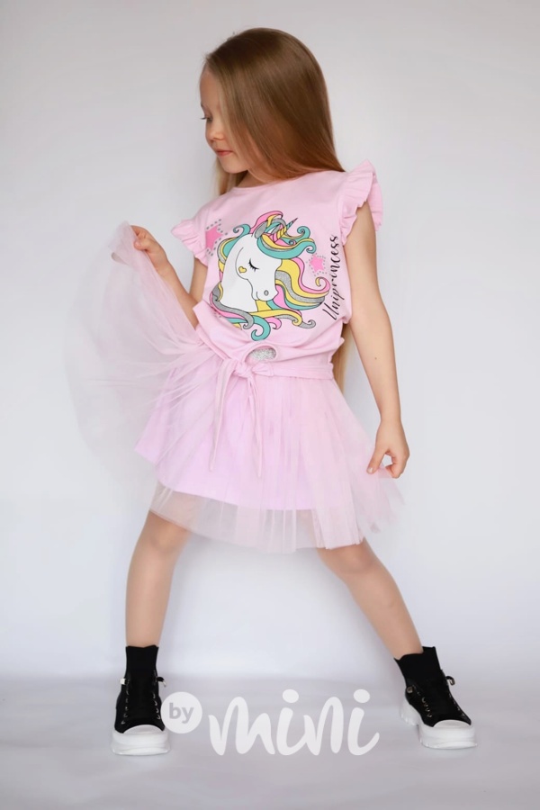 Unicorn blůzka + sukně pink